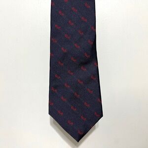 Camalier & Buckley Mens Silk Tie Navy Blue Red Made in USA
